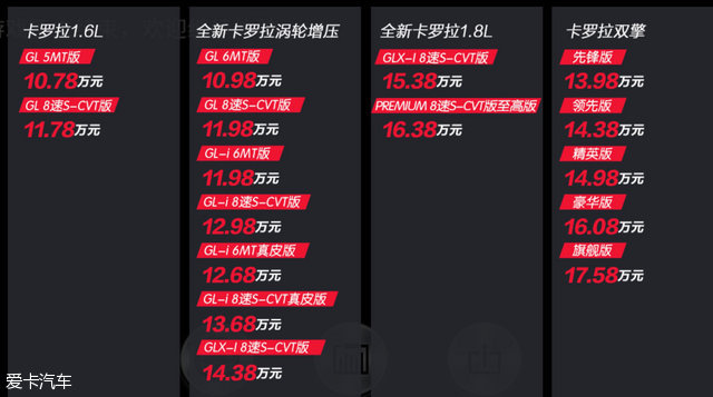 新款丰田卡罗拉