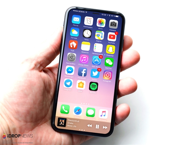 无边框+屏幕内指纹!苹果新专利显示iPhone 8外形确定
